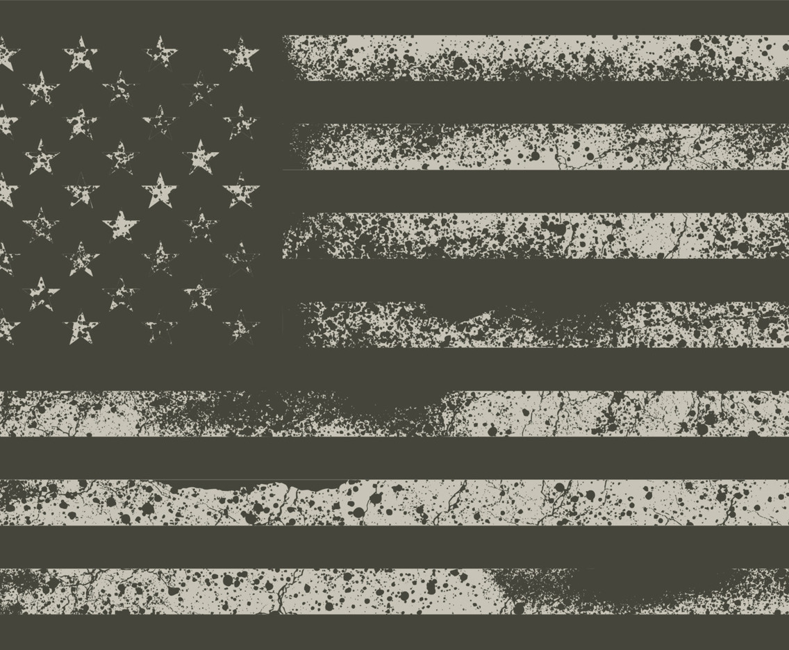 Distressed American Flag in Military Style