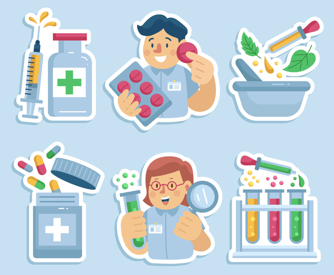 Modern Apothecaries Medicines Stickers