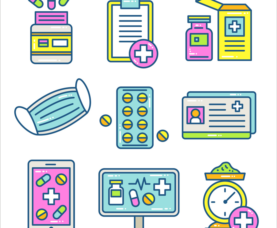 Modern Apothecaries Medicines Icons