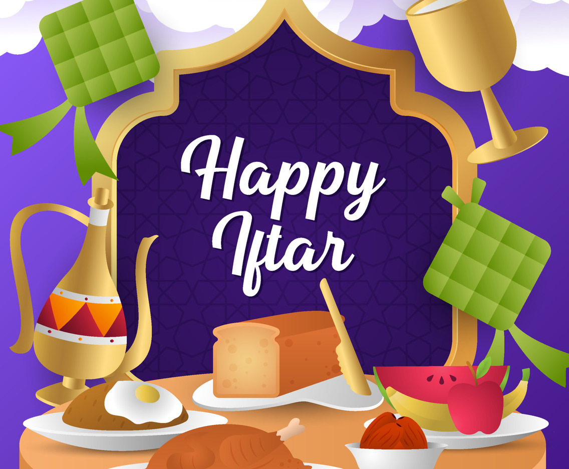 Iftar Food Decorative Background Template