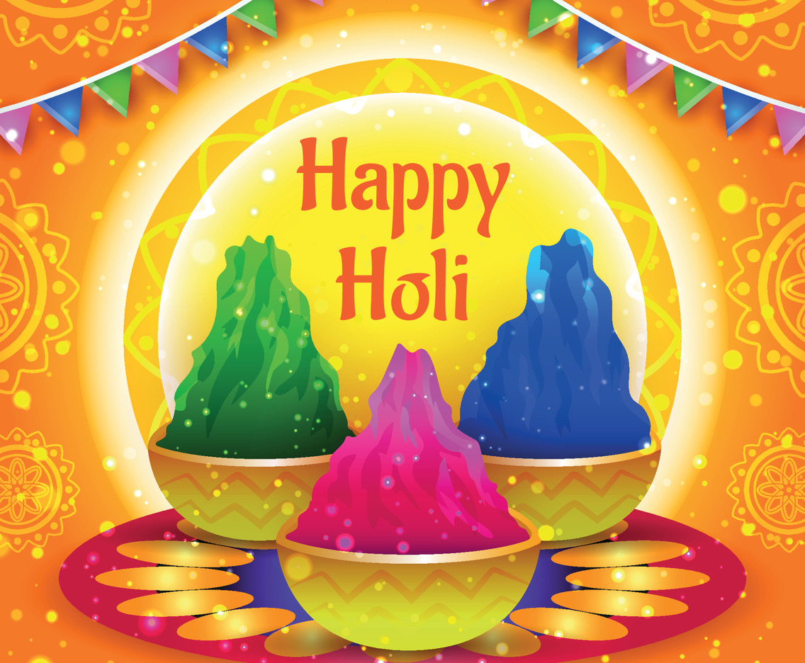 Colorful Happy Holi Background Template