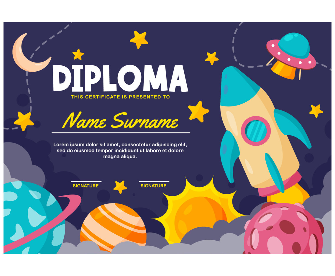 Diploma of Kindergarten Certificate Template