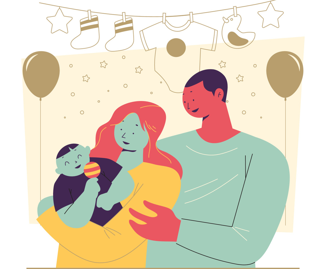 Happy Parents and a Baby