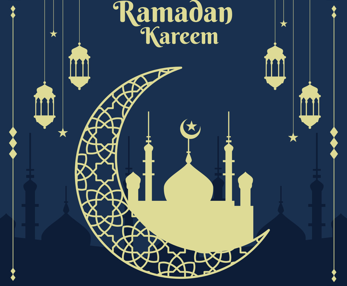 Islamic Ramadan Background with Crescent Moon