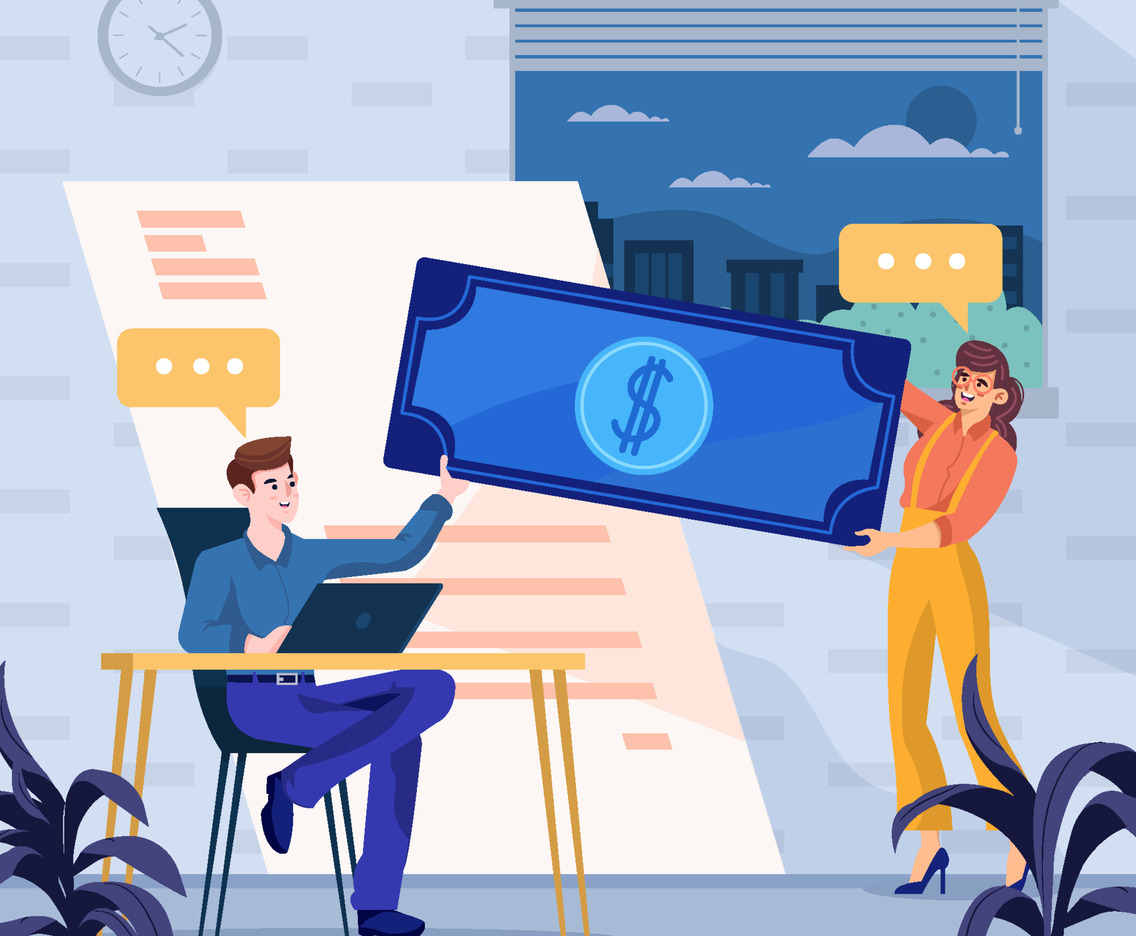 Couple Hold Money Together Concept