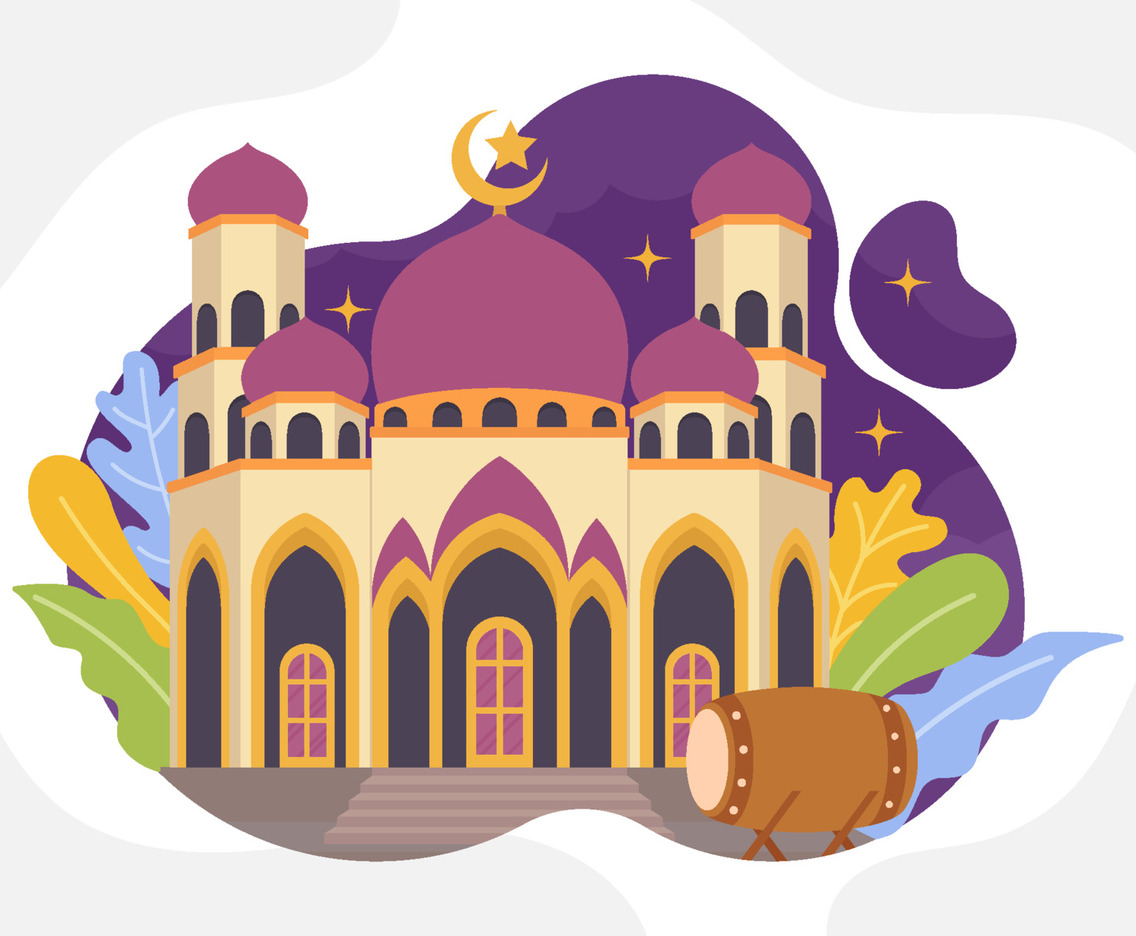 Ramadan Kareem with Mosque Concept