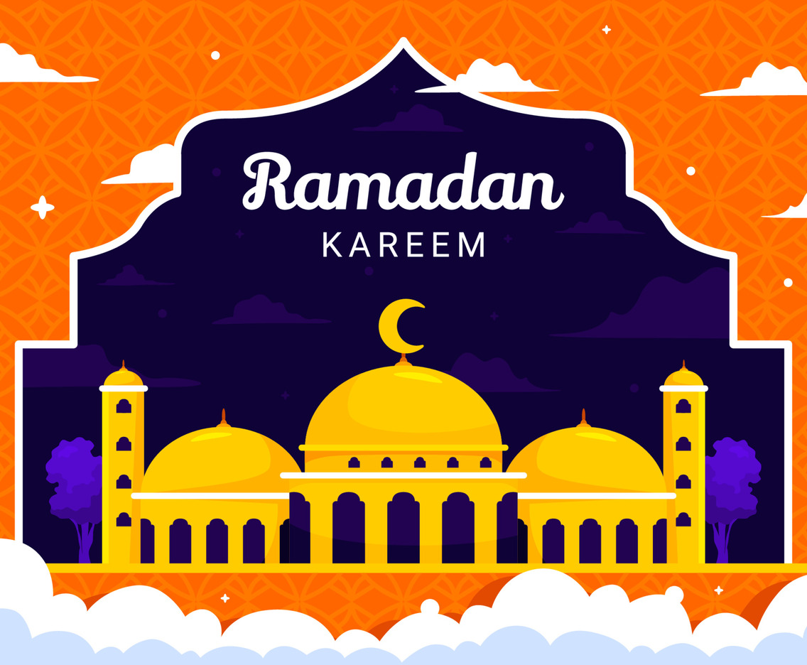 Elegant Ramadan Background with Flat Effect