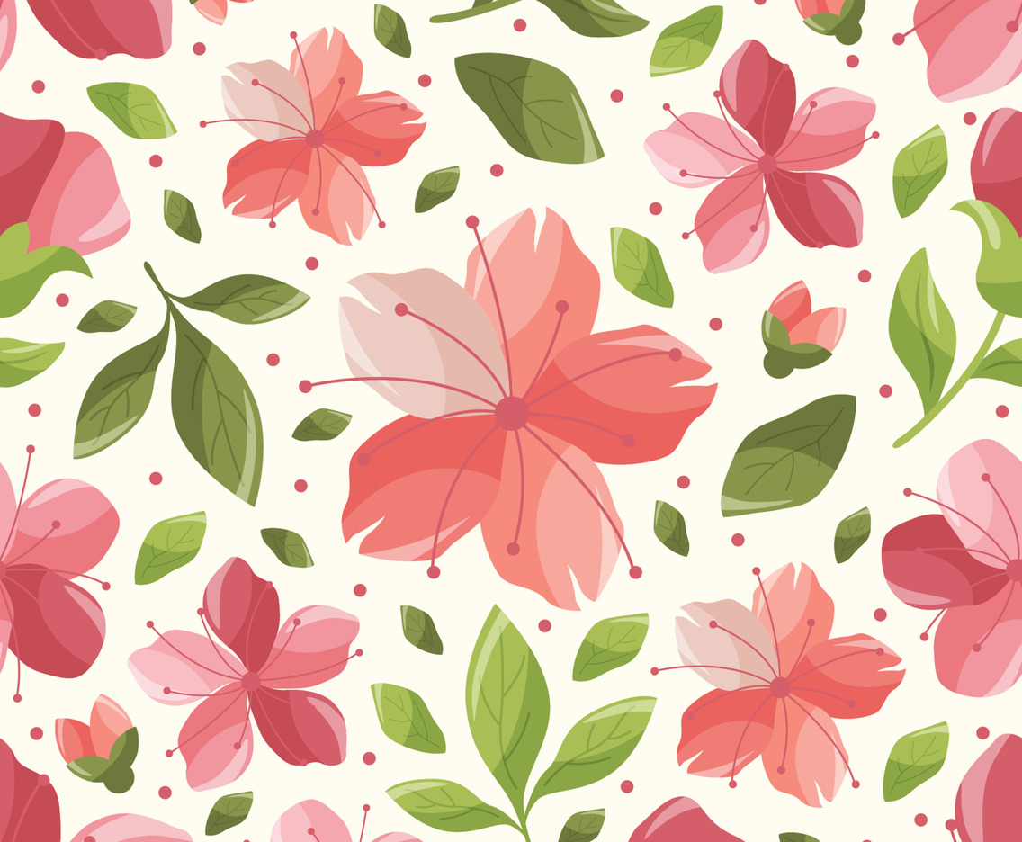 Cute Cherry Blossom Seamless Pattern