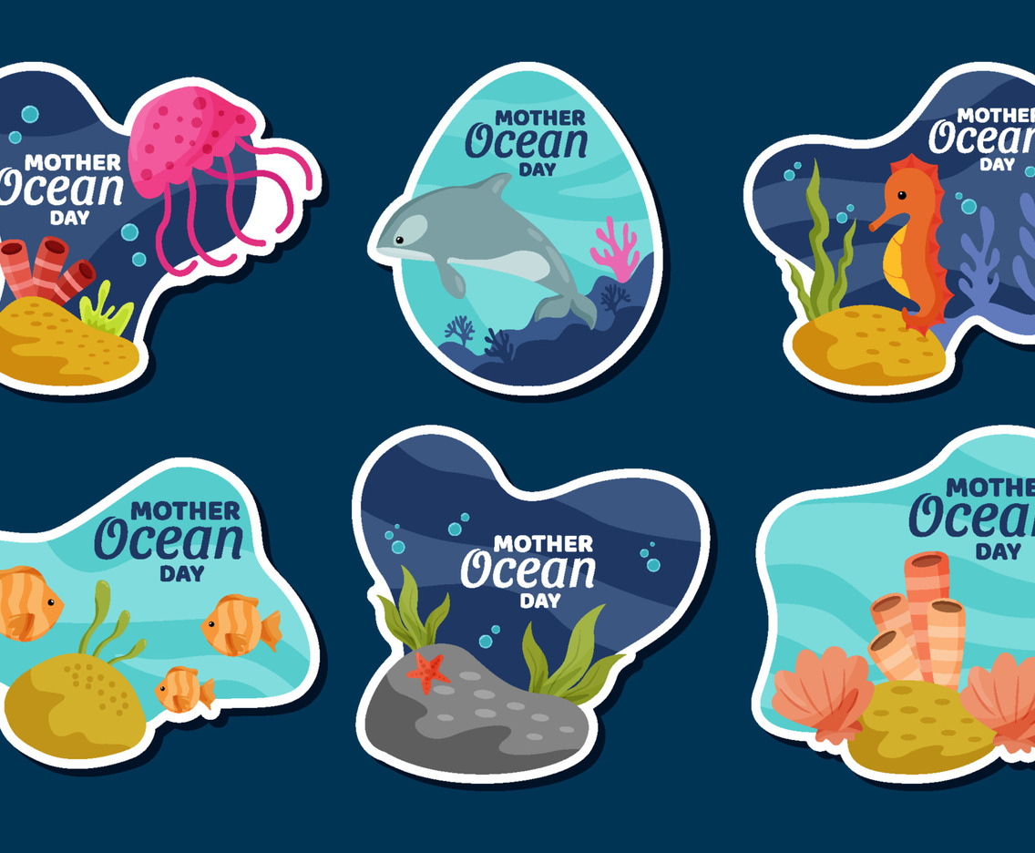 Collection Set of Mother Ocean Day Sticker Pack