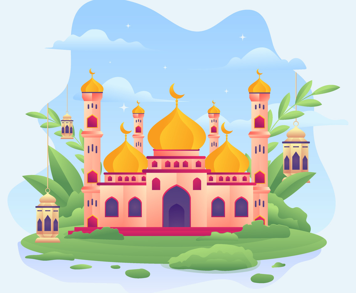 Concept of Ramadan Month Nature with Mosque