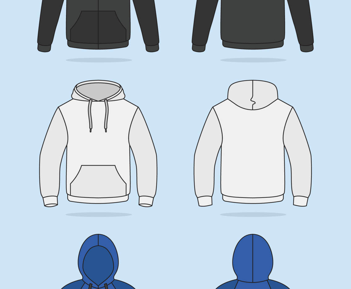 Flat Hoodie Mock Up Set