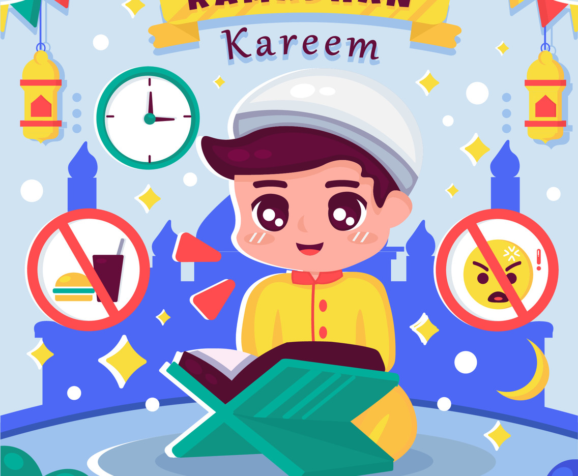 Boy Read Quran During Fasting Month