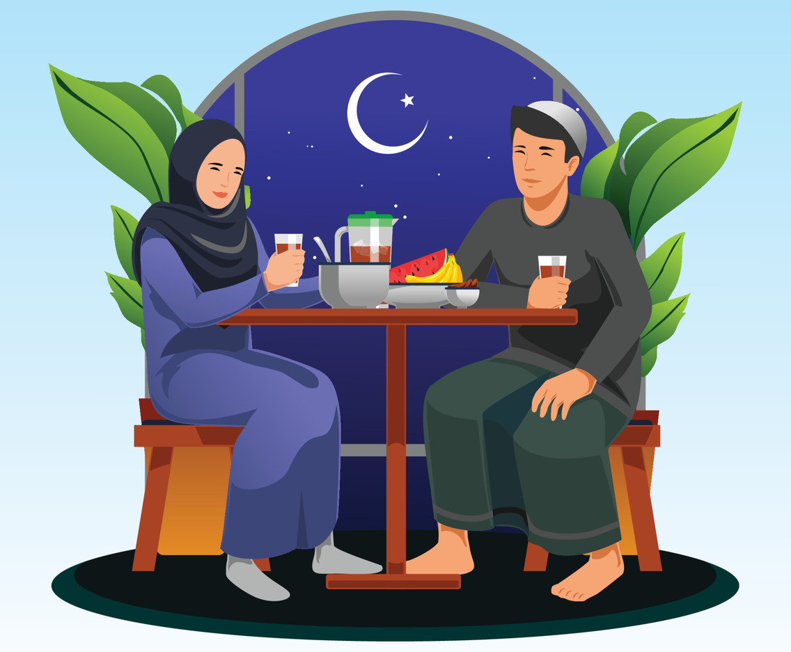 Young Couples Having Iftar Dinner
