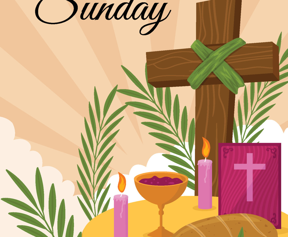 Palm Sunday with Cross Background