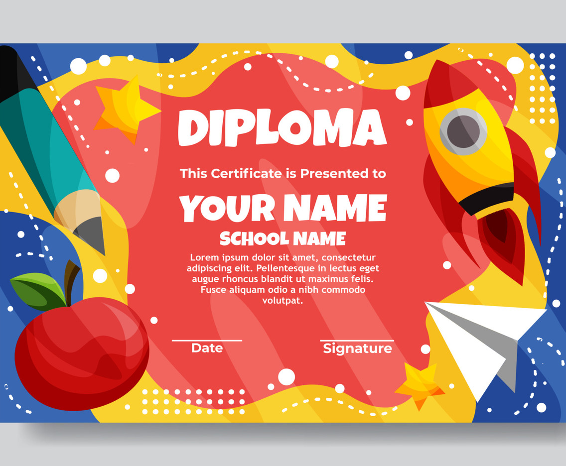 Kindergarten Graduation Certificate Template