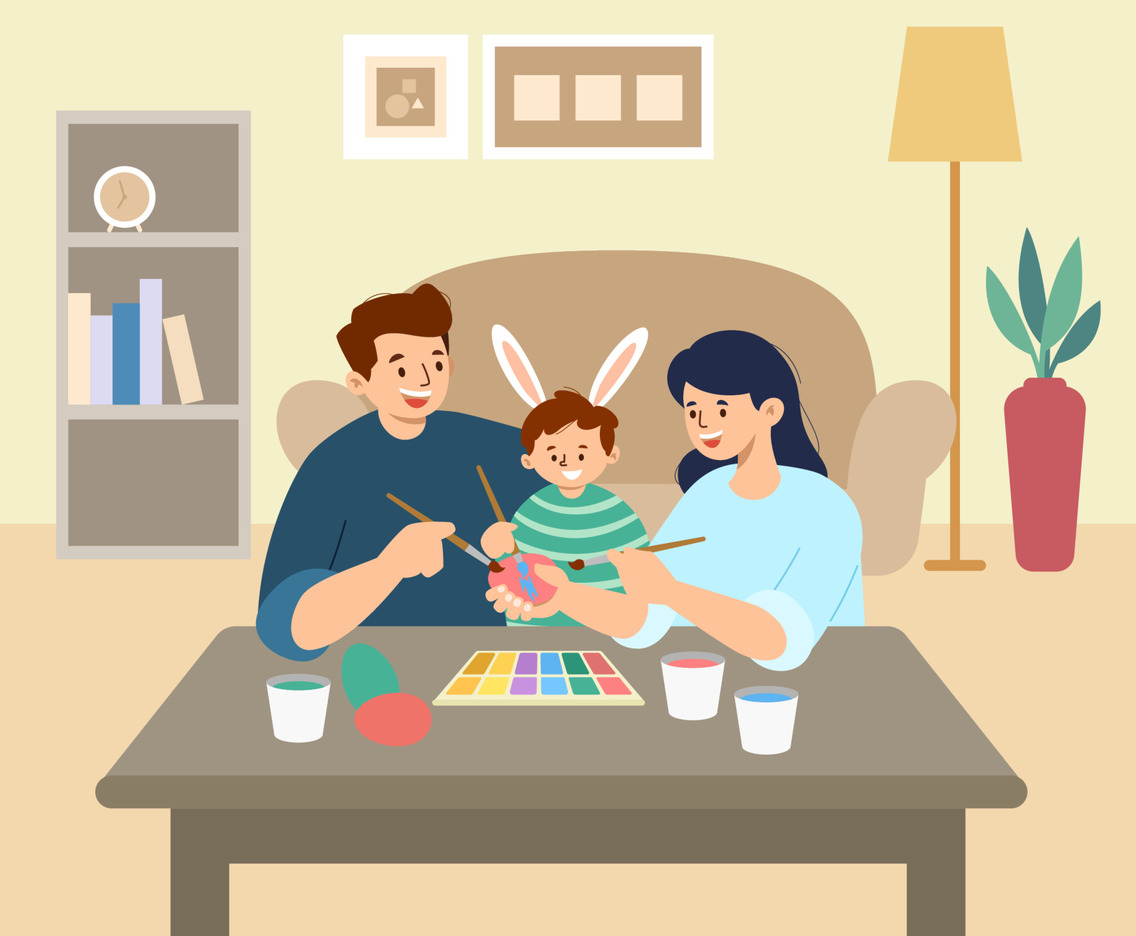 Family Easter Egg Decorating