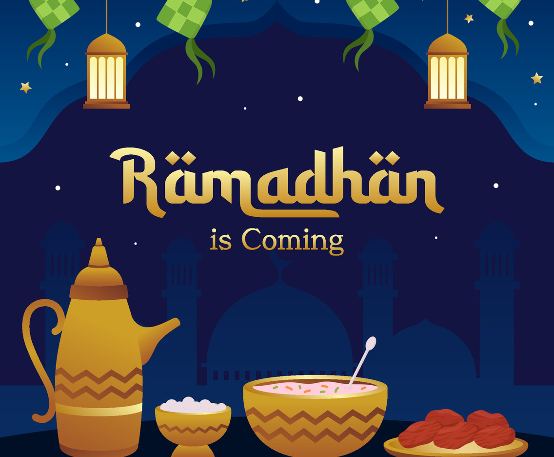 Ramadhan Background with Iftar Food