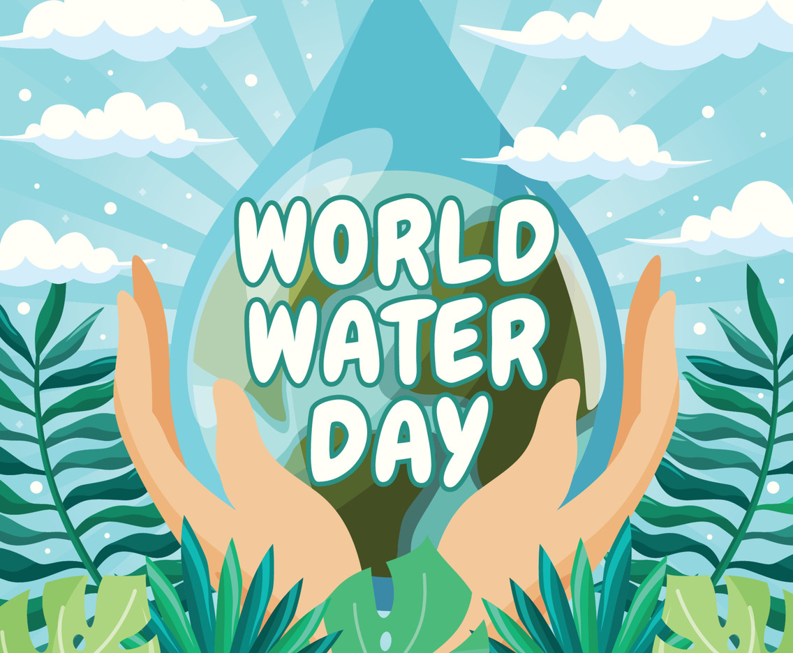 World Water Day with Water Drop on Earth