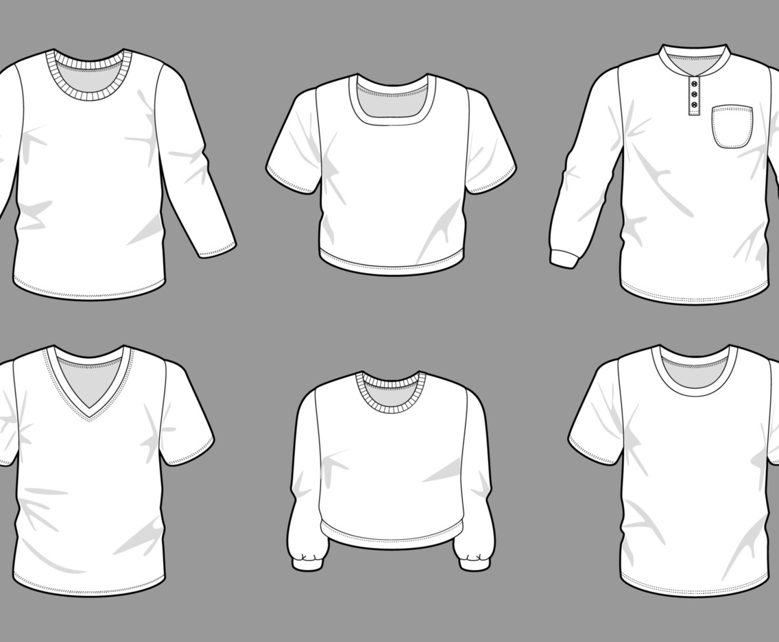 T Shirt Mock Up with Alternative Collars