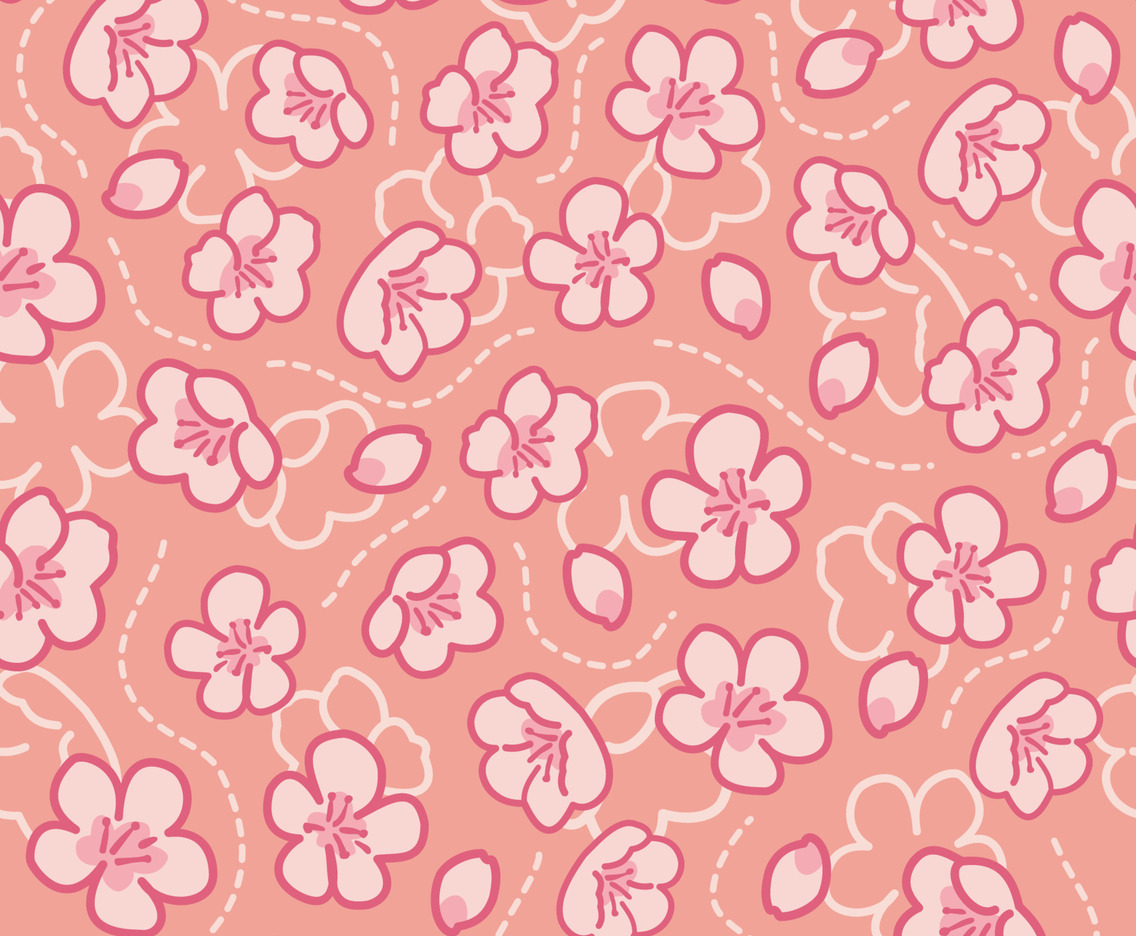 Cute Pink Cherry Seamless Pattern