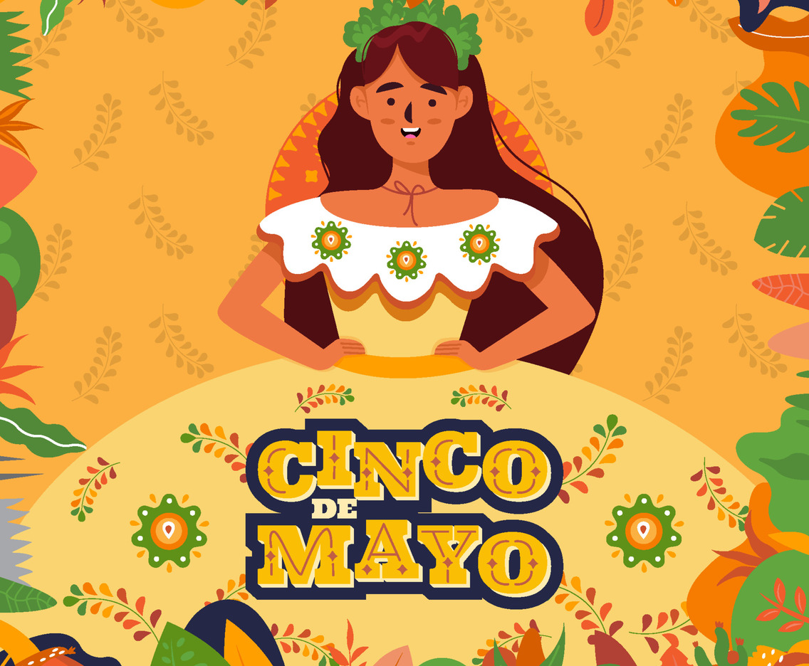 Woman Celebrates Cinco de Mayo Festival Concept