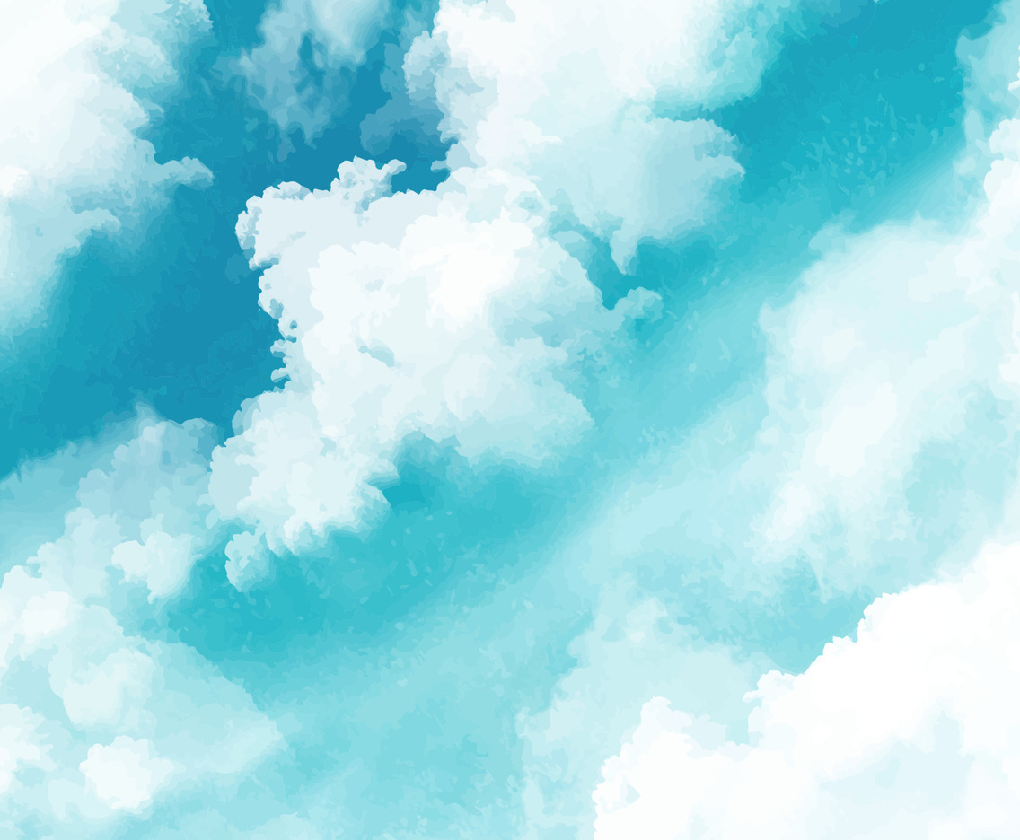 Watercolor Blue Sky Composition Concept