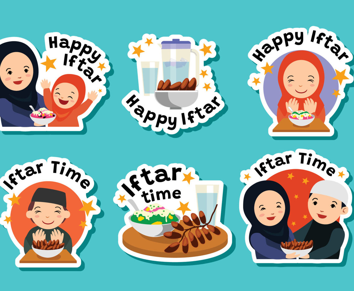 Happy Iftar Time Sticker Set
