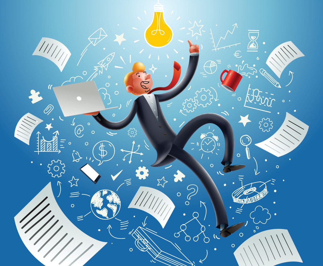 Business Man Getting an Idea Concept