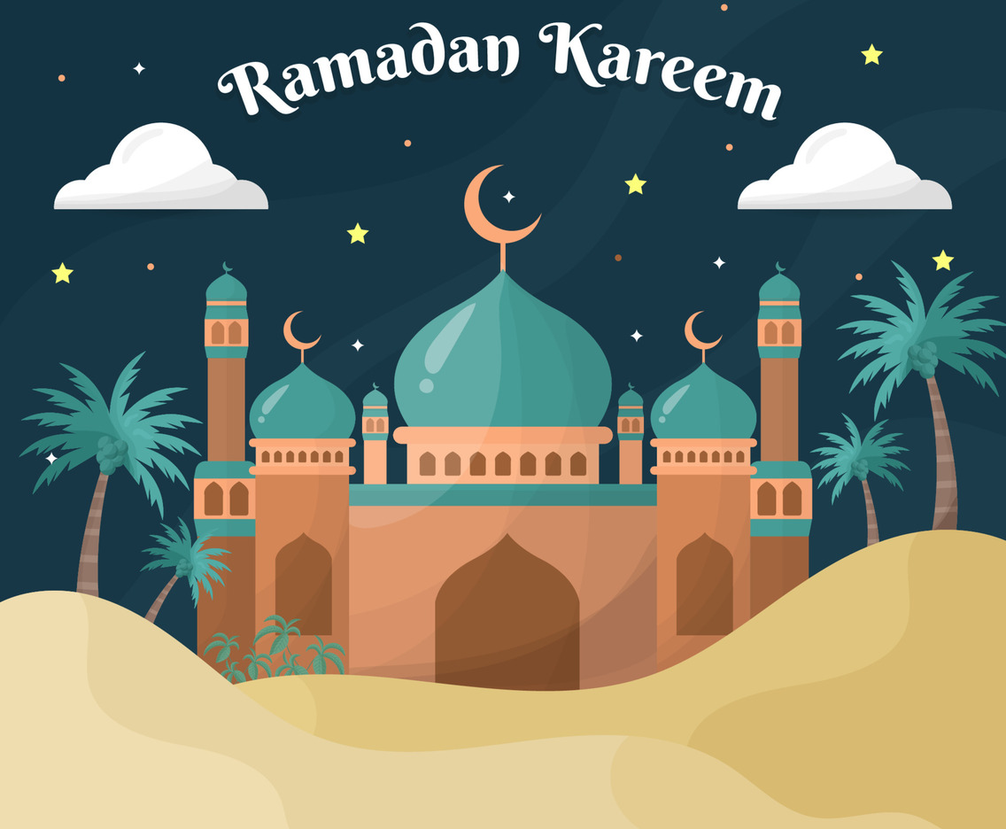Flat Ramadan Kareem Background