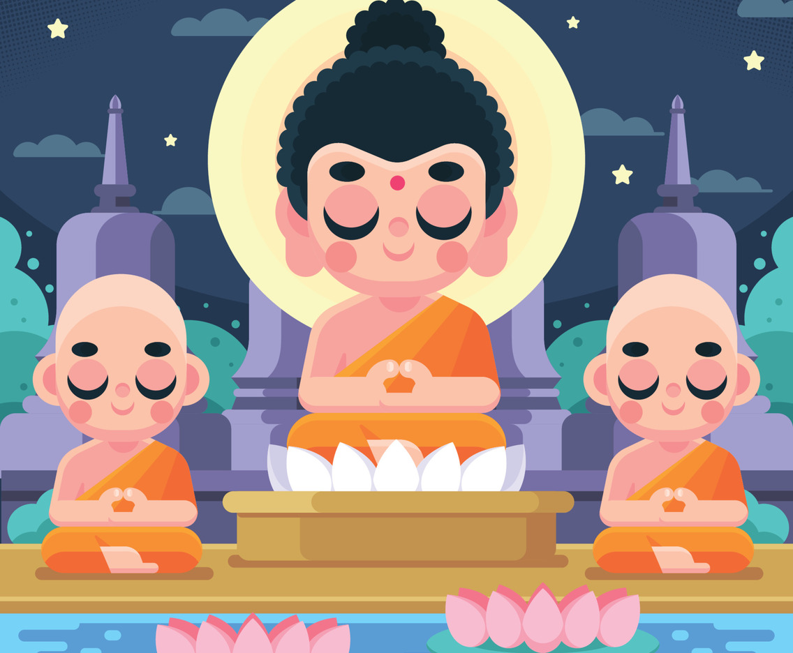 The Monks Observe Vesak Day
