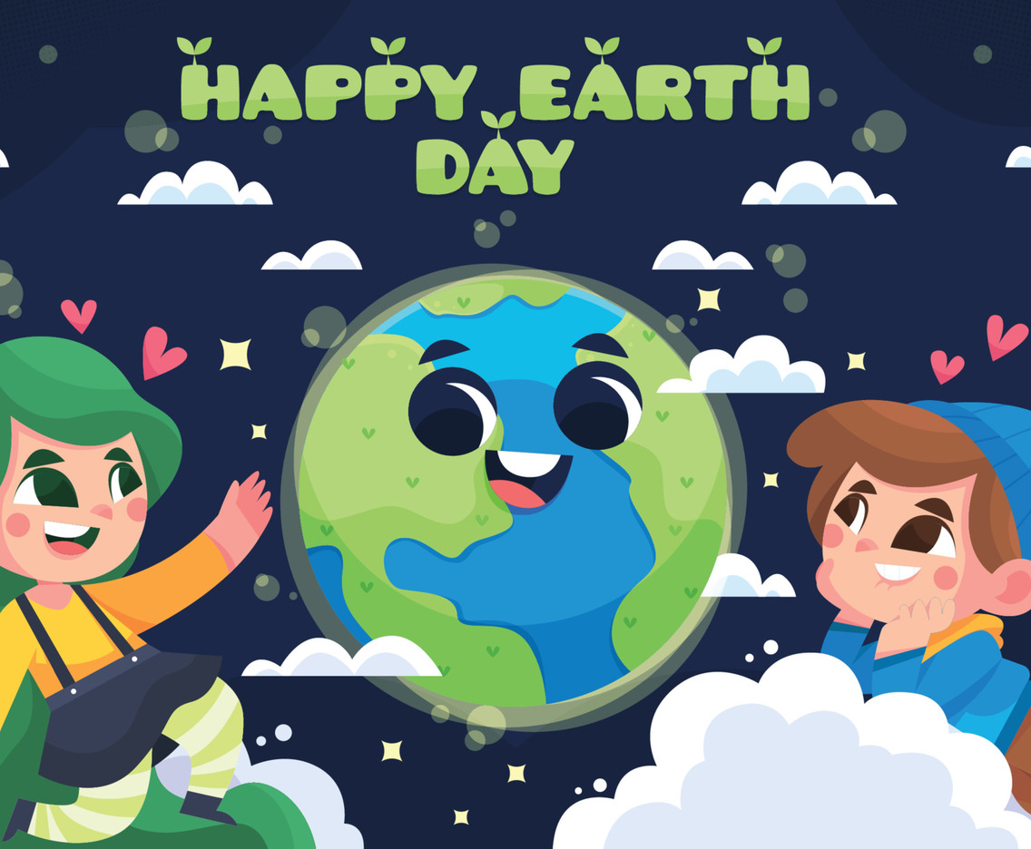 Floating Children Welcome Earth Day