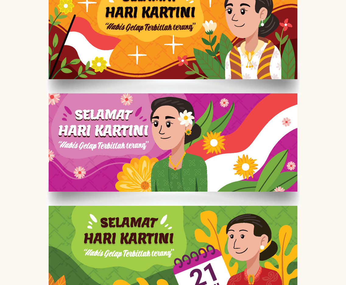 Selamat Hari Kartini Banner Set