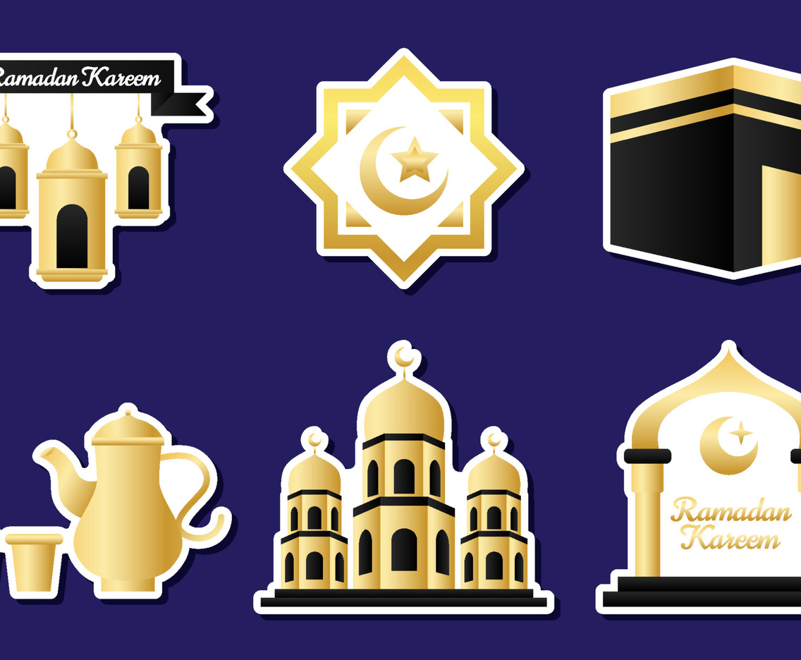 Collection Set of Happy Fasting Month Sticker Pack