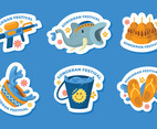 Songkran Festival Stickers Set