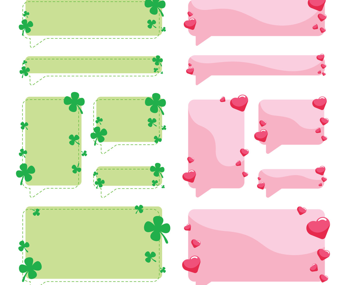 Cute Pink and Green Decorative Mobile Bubble Chat Set