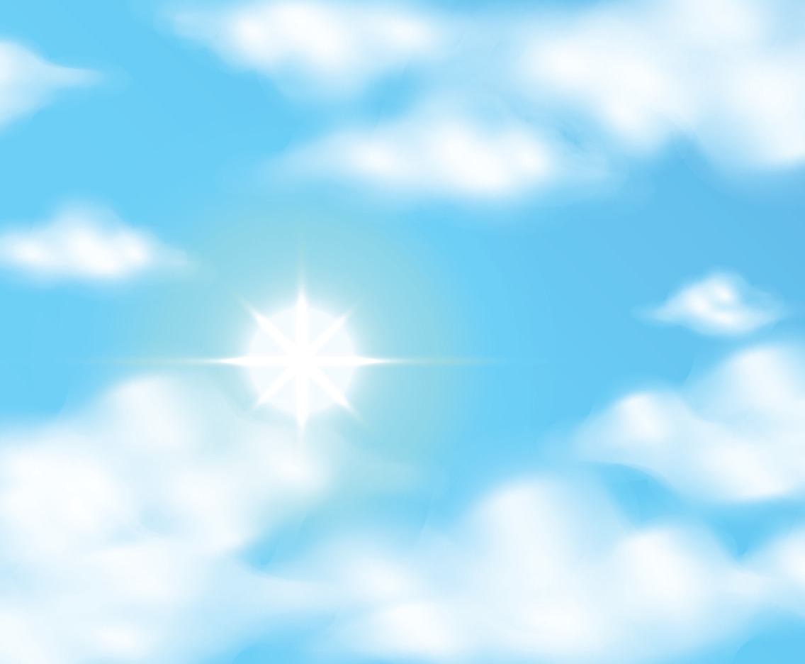 Realistic Blue Sky with Shining Sun