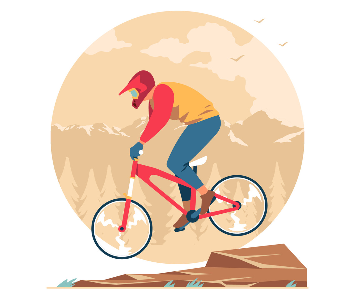Cyclist Riding a Bicycle