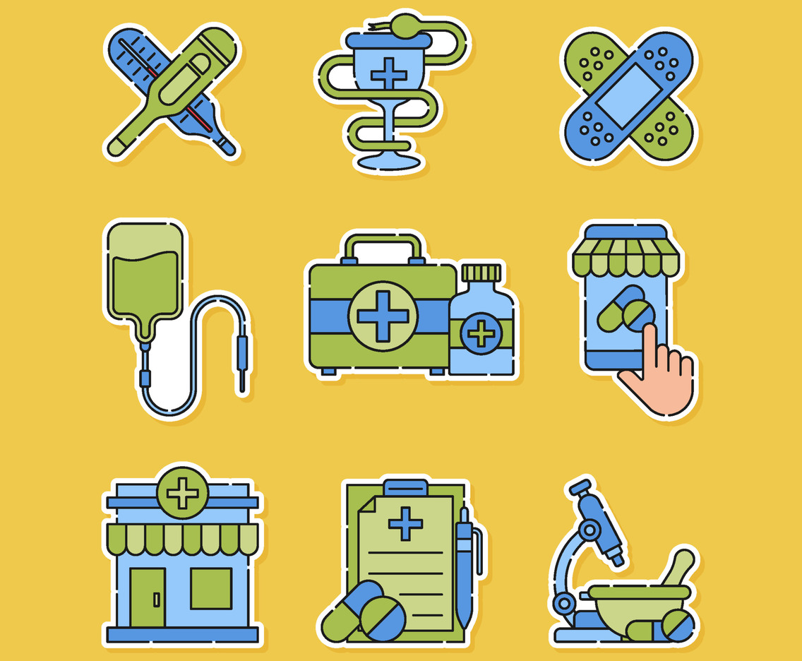 Healthcare Apothecaries Icon Set