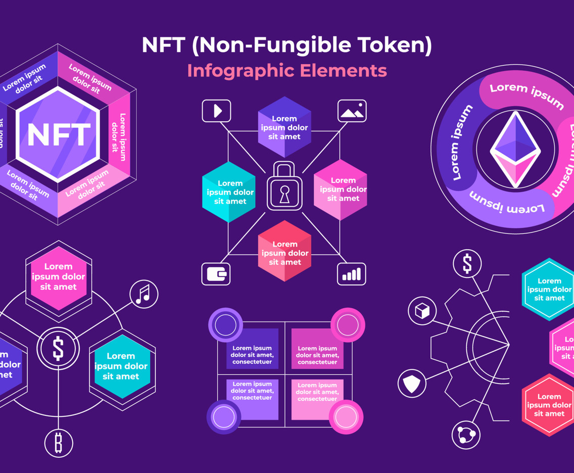 NFT Non Fungible Token Infographic Elements