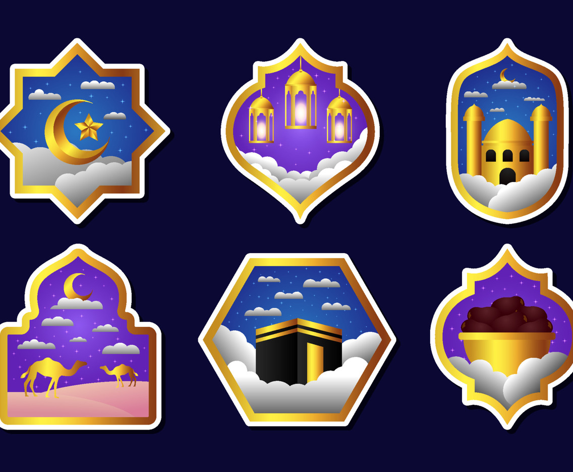 Collection Set of Islamic Element Sticker