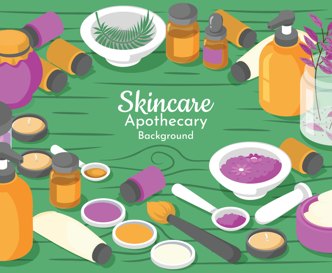 Isometric Background Skincare Apothecary