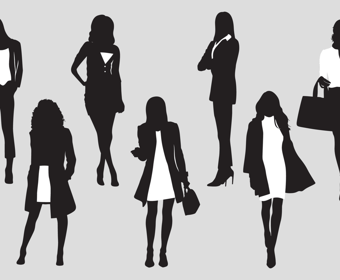 Diverse Business Women Fashion Silhouettes