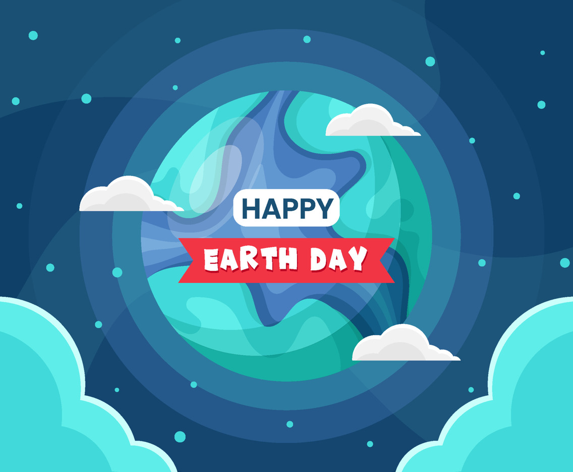 Flat Happy Earth Day Background