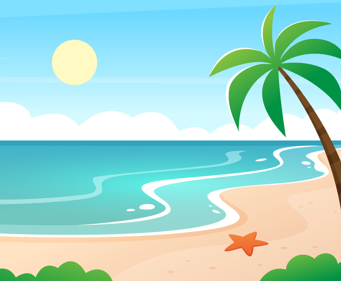 Summer Beach Scenery Background