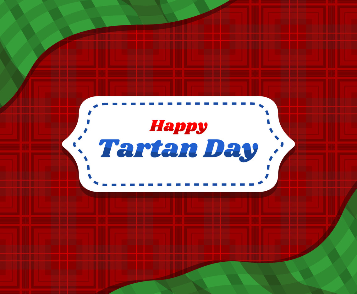 Tartan Day Background with American Flag