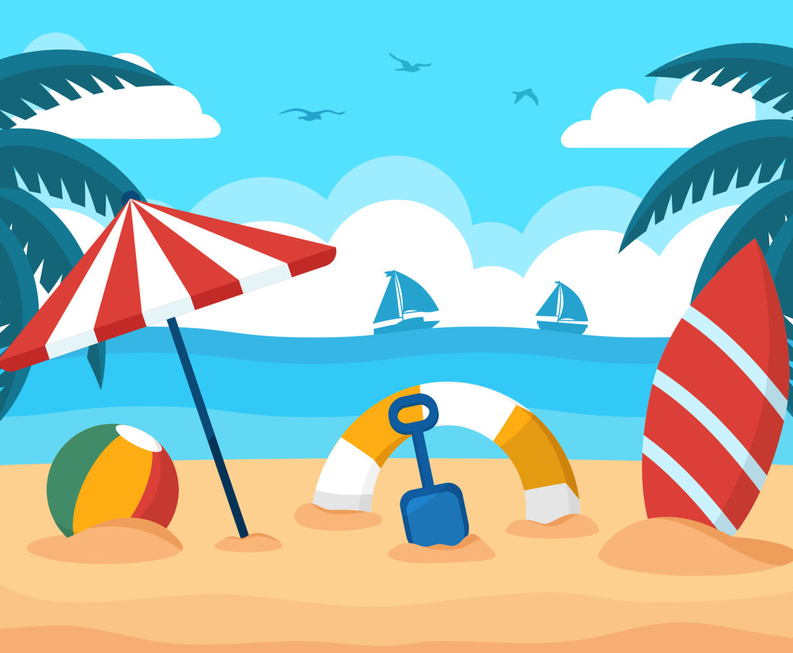 Summer Beach Activities Background