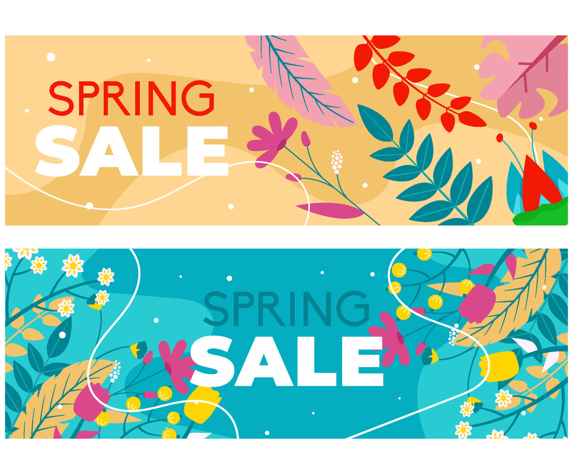 Spring sale banner template