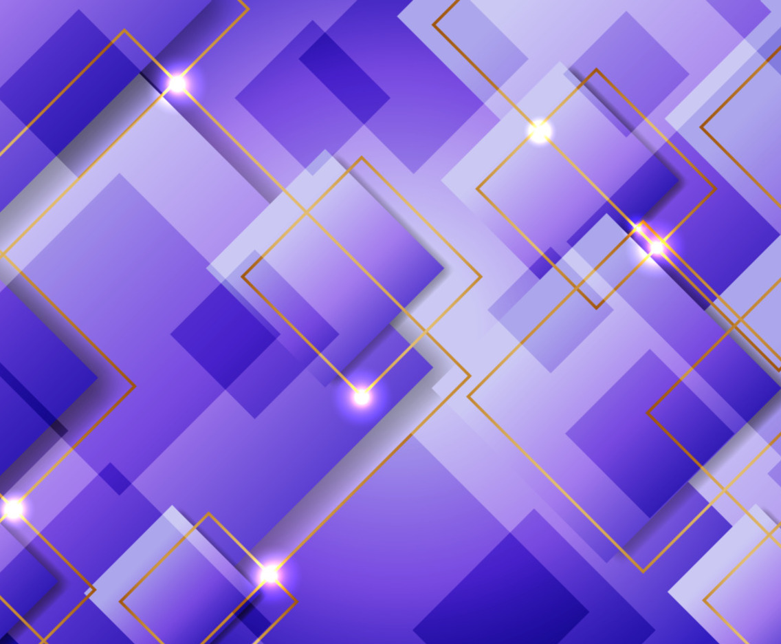 Abstract Purple Rectangle with Gold Lines