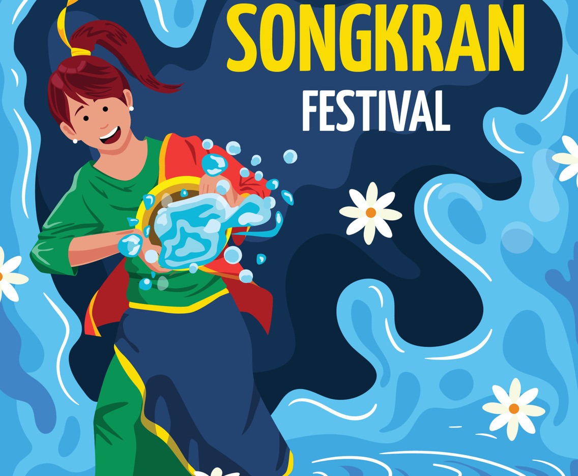 Teenage Girls Celebrating Songkran Festival