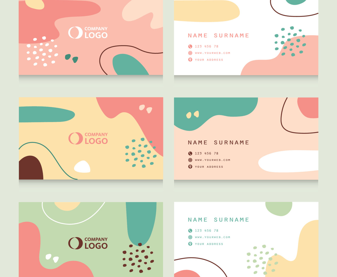 Abstract Pastel Color Business Card